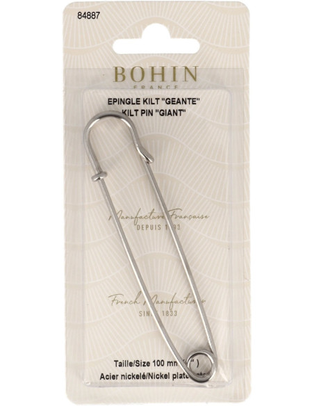 Alfinete de kilt gigante 100 mm - Prata Bohin