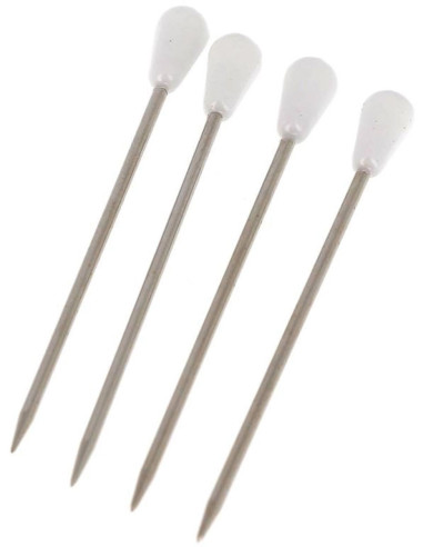 Caixa de 100 alfinetes de tapeceiro em forma de pêra branca Bohin