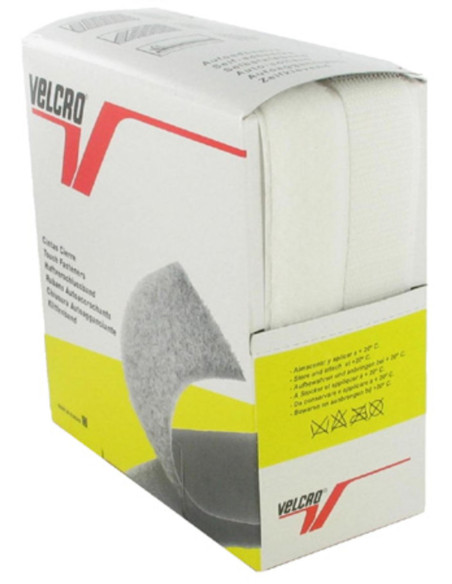 VELCRO® Brand adesivo branco 20 mm de largura caixa de 5 metros