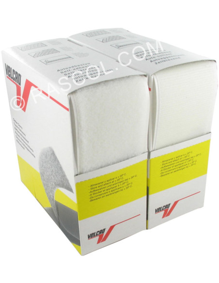VELCRO® Brand adesivo branco 50 mm de largura caixa de 5 metros