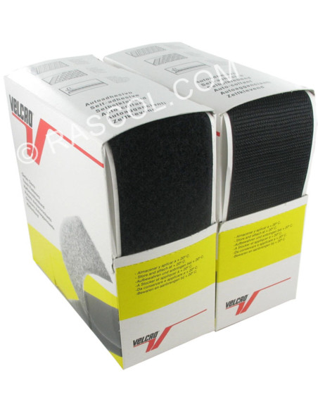 VELCRO® Brand adesivo preto 50 mm de largura caixa de 5 metros