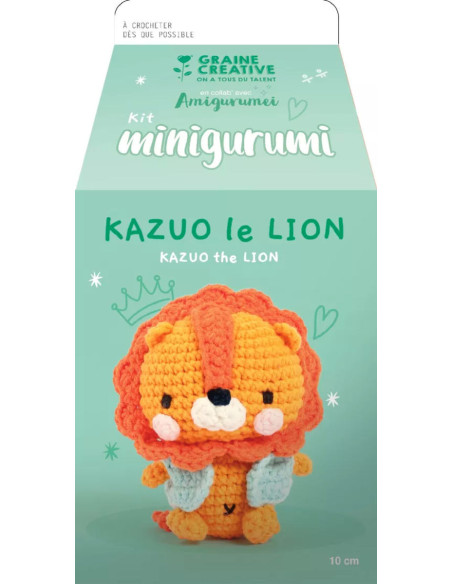 Kit de crochê minigurumi - Kazuo o leão