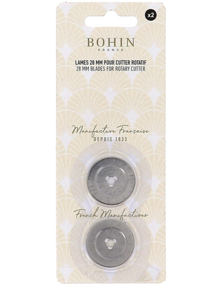 2 lâminas de reposição para cortador rotativo Bohin - 28 mm