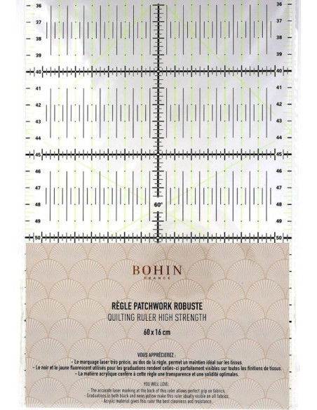 Régua patchwork Bohin 16 x 60 cm