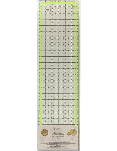 Régua de patchwork com fendas de corte Bohin 6 x 24 polegadas