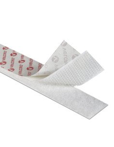 Adesivo branco da marca VELCRO® com 25 mm de largura por metro