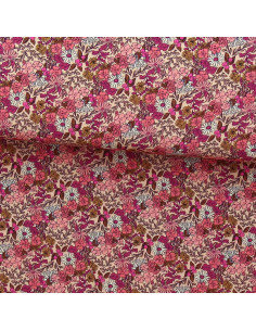 Tecido de viscose fantasia - Souzza rosa e pêssego