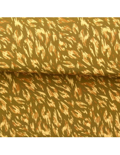 Tecido viscose fantasia - Monique verde e amarelo