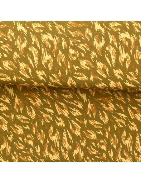 Tecido viscose fantasia - Monique verde e amarelo
