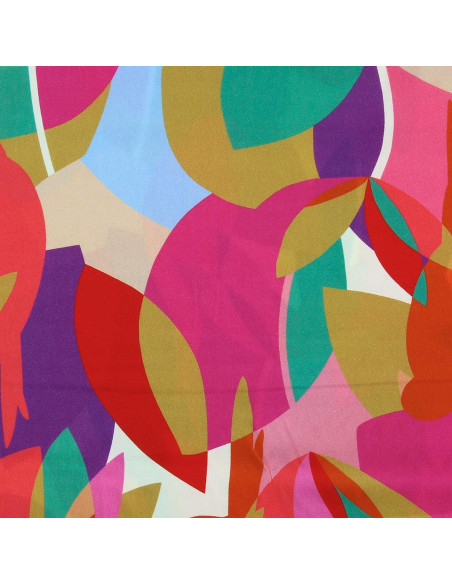 Tecido viscose fantasia - Paradiz laranja e rosa
