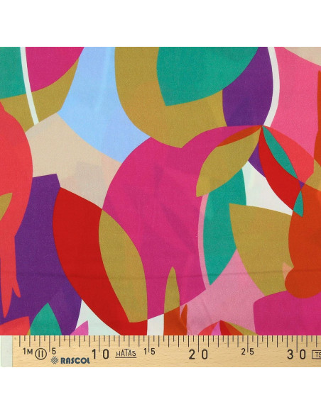 Tecido viscose fantasia - Paradiz laranja e rosa