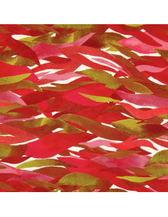 Tecido viscose fantasia - Kiyo vermelho e rosa 2