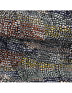 Tecido de viscose fantasia - Cobra preta e marrom
