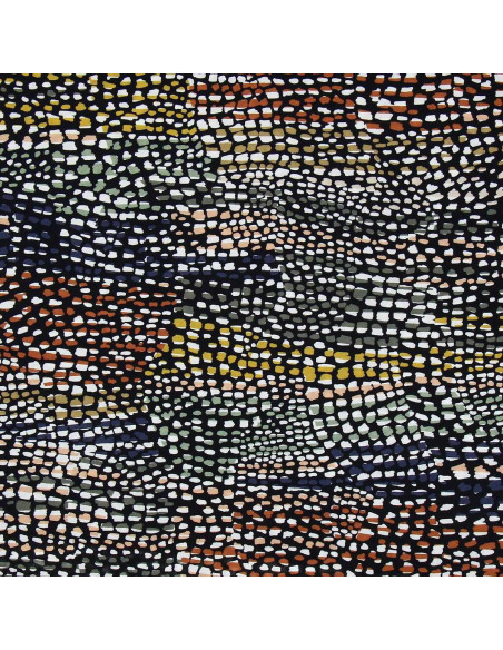 Tecido de viscose fantasia - Cobra preta e marrom