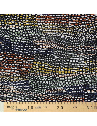 Tecido de viscose fantasia - Cobra preta e marrom