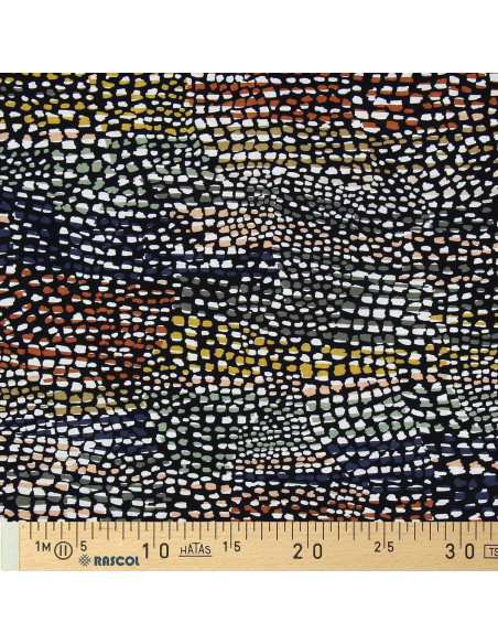 Tecido de viscose fantasia - Cobra preta e marrom