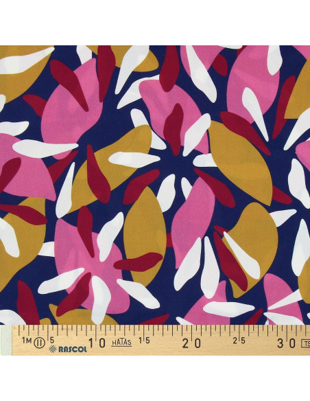 Tecido de viscose fantasia - Patoche azul e rosa