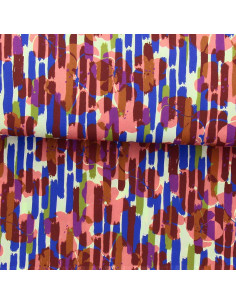 Tecido viscose fantasia - Noham azul e rosa