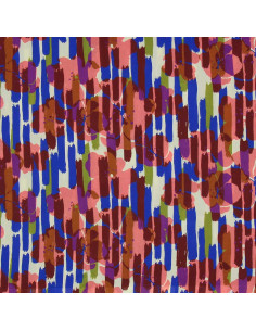 Tecido viscose fantasia - Noham azul e rosa 2
