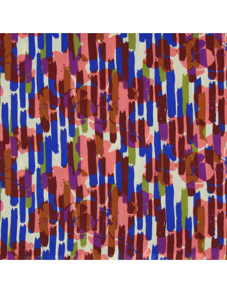 Tecido viscose fantasia - Noham azul e rosa