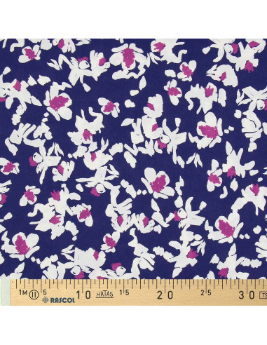Tecido viscose fantasia - Nawi azul e roxo