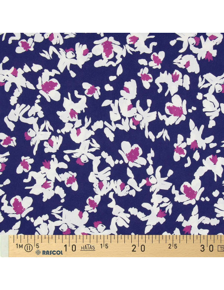 Tecido viscose fantasia - Nawi azul e roxo