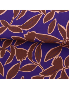 Tecido viscose fantasia - Kera azul e marrom