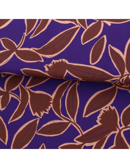 Tecido viscose fantasia - Kera azul e marrom