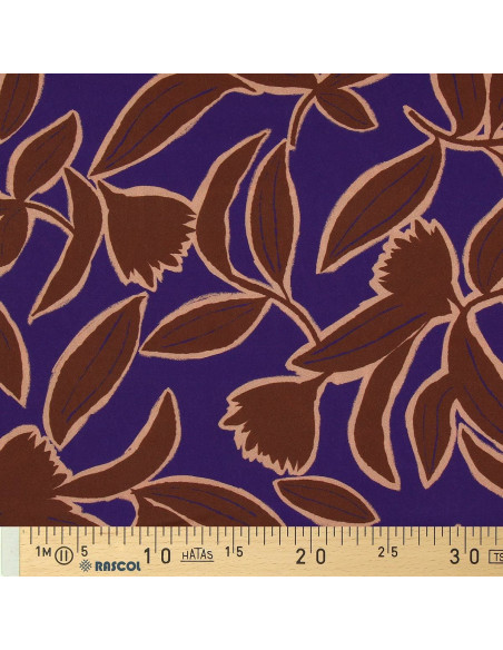 Tecido viscose fantasia - Kera azul e marrom