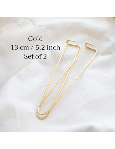 Conjunto de 2 paradores de malhas dourados para tricô 13 cm