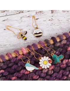 Conjunto de 5 marcadores de malha - Bee Happy