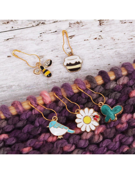 Conjunto de 5 marcadores de malha - Bee Happy