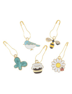 Conjunto de 5 marcadores de malha - Bee Happy 2