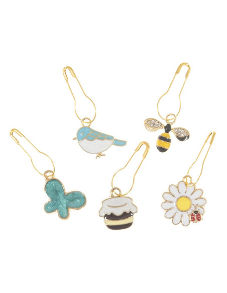 Conjunto de 5 marcadores de malha - Bee Happy