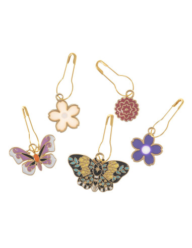 Conjunto de 5 marcadores de malha - Butterfly Garden