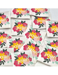 Conjunto de 5 etiquetas tecidas para costurar Jolie
