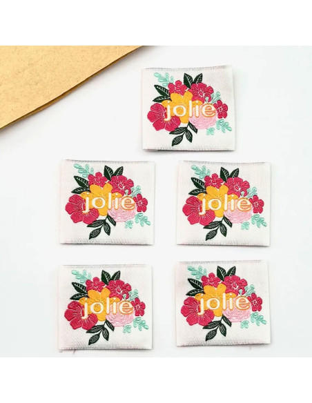 Conjunto de 5 etiquetas tecidas para costurar Jolie