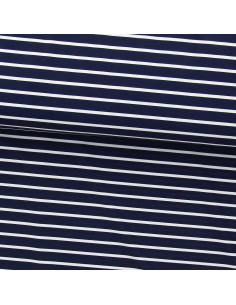 Tecido lycra de maiô - Marinheiro azul e branco