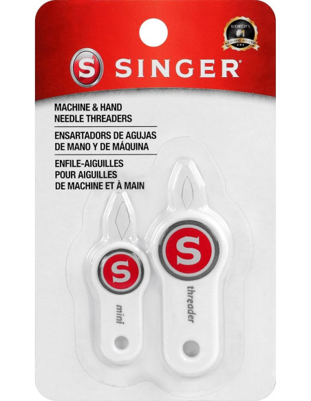Conjunto de 2 passadores de linha para agulhas de máquina e mão Singer