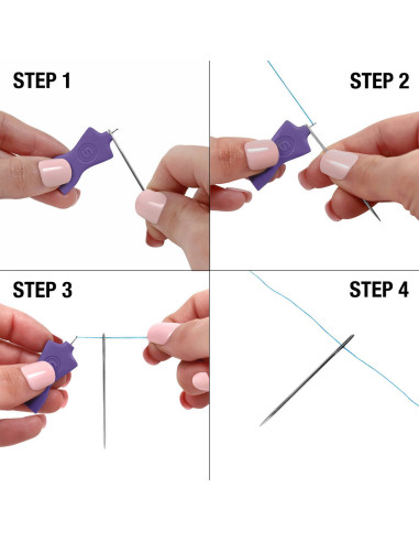 Conjunto de 3 passadores de linha para agulhas manequim Singer