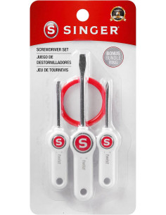 Conjunto de três chaves de fenda para máquina de costura Singer