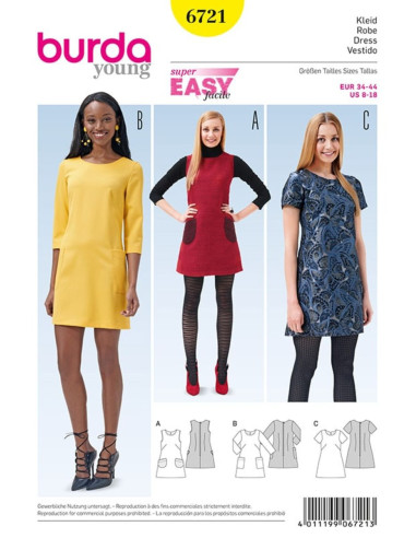 Molde de vestido - Burda 6721
