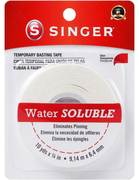 Fita adesiva dupla face solúvel Singer - 6,4 mm x 9,14 metros