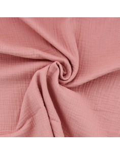 Tecido de gaze dupla de algodão - Rosa chá