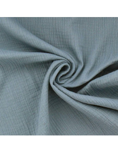 Tecido de gaze dupla de algodão - Azul jeans