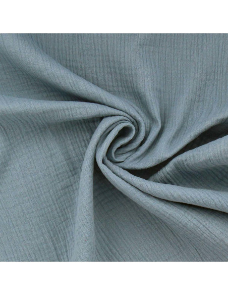 Tecido de gaze dupla de algodão - Azul jeans