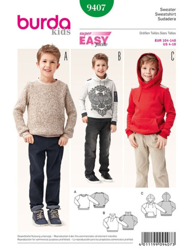 Molde de sweatshirt - Burda 9407