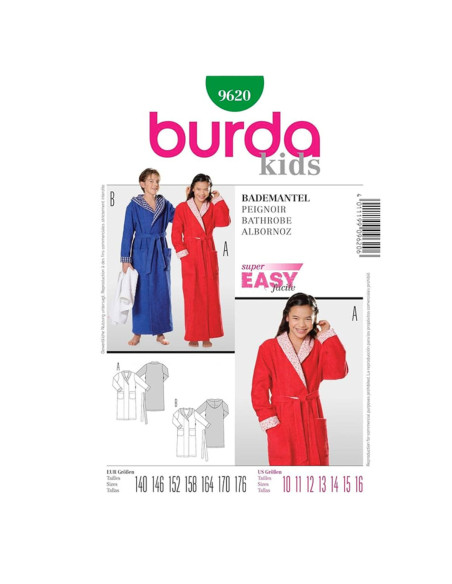 Molde de roupão - Burda 9620