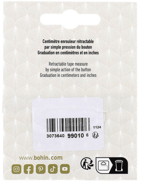 Fita métrica retrátil 150 cm Leopardo Bohin
