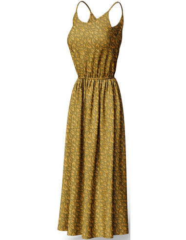 Tecido viscose fantasia - Monique verde e amarelo